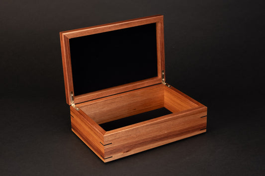 Step Lid Box - Burl Myrtle - (No insert Tray)