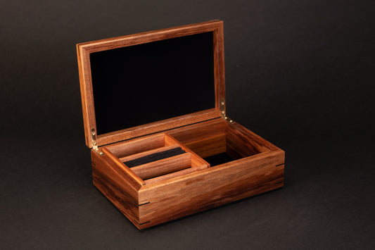 Step Lid Box - Fiddleback Blackwood- With insert tray