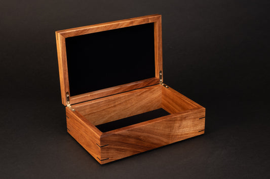 Step Lid Box - Queensland Walnut - (No insert tray)