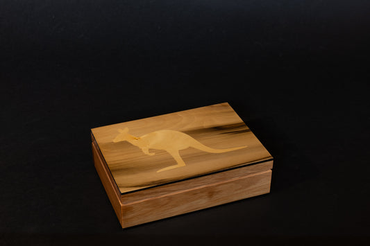 Sassafras with inlayed Huon Pine Kangaroo