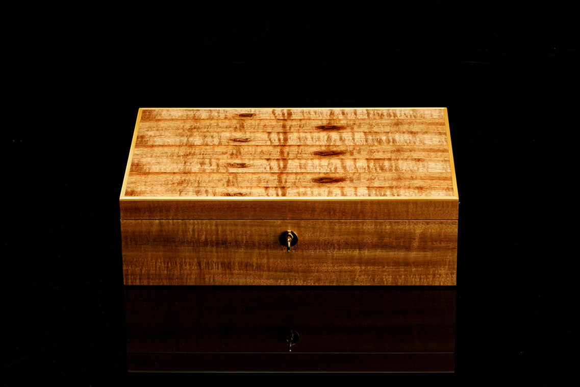 Jewellery Box - Fiddleback Blackwood - (with tray)