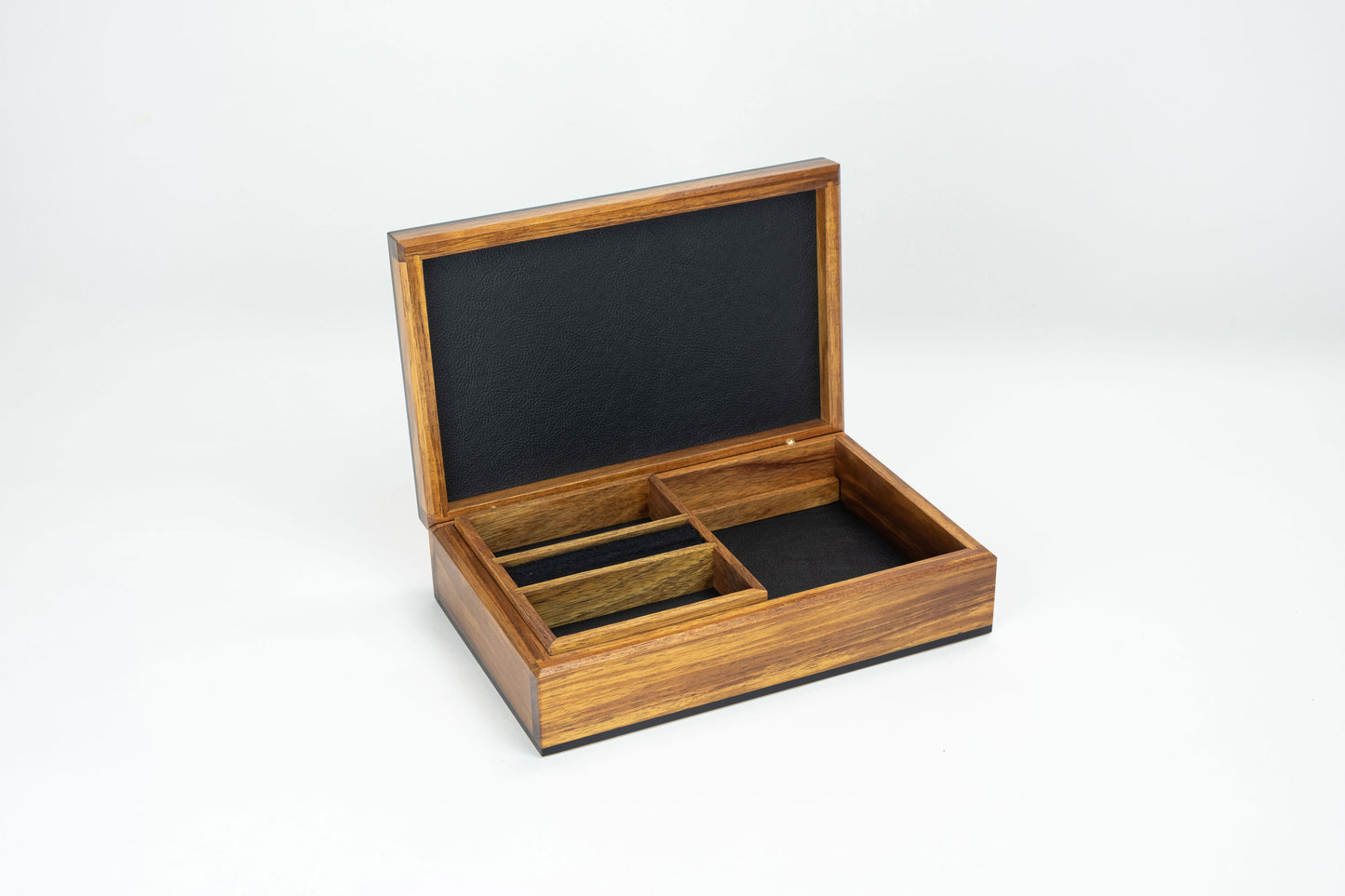Boxiliary Box with Jewellery insert tray - Fiddleback Blackwood