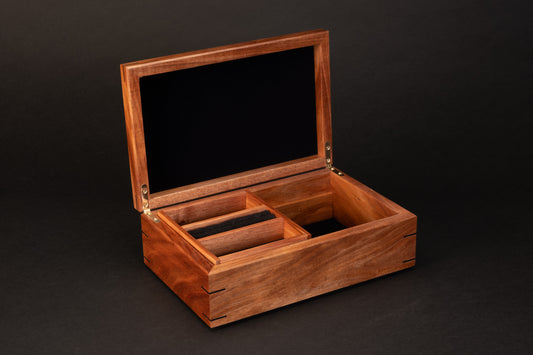 Step Lid Box - Birdseye Huon Pine - With insert tray