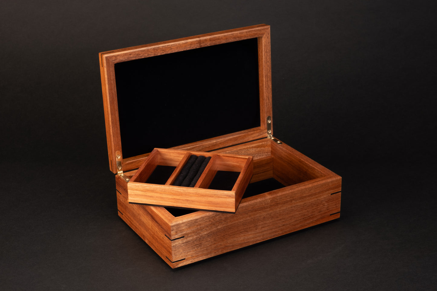 Step Lid Box - Tiger Myrtle - With insert tray