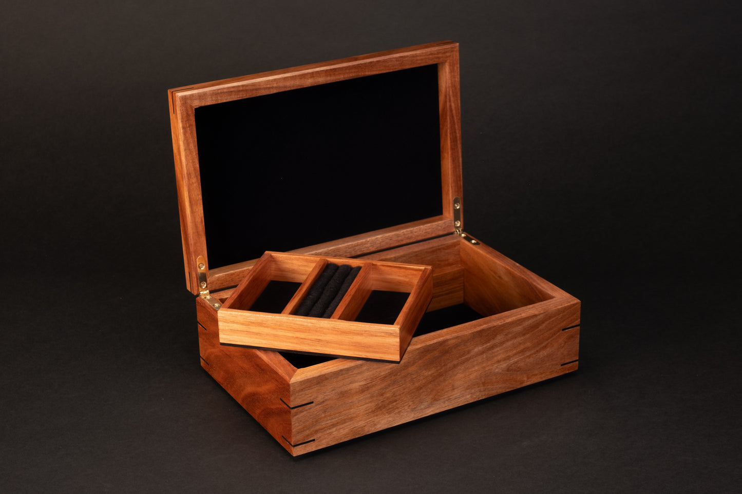 Step Lid Box - Birdseye Huon Pine - With insert tray
