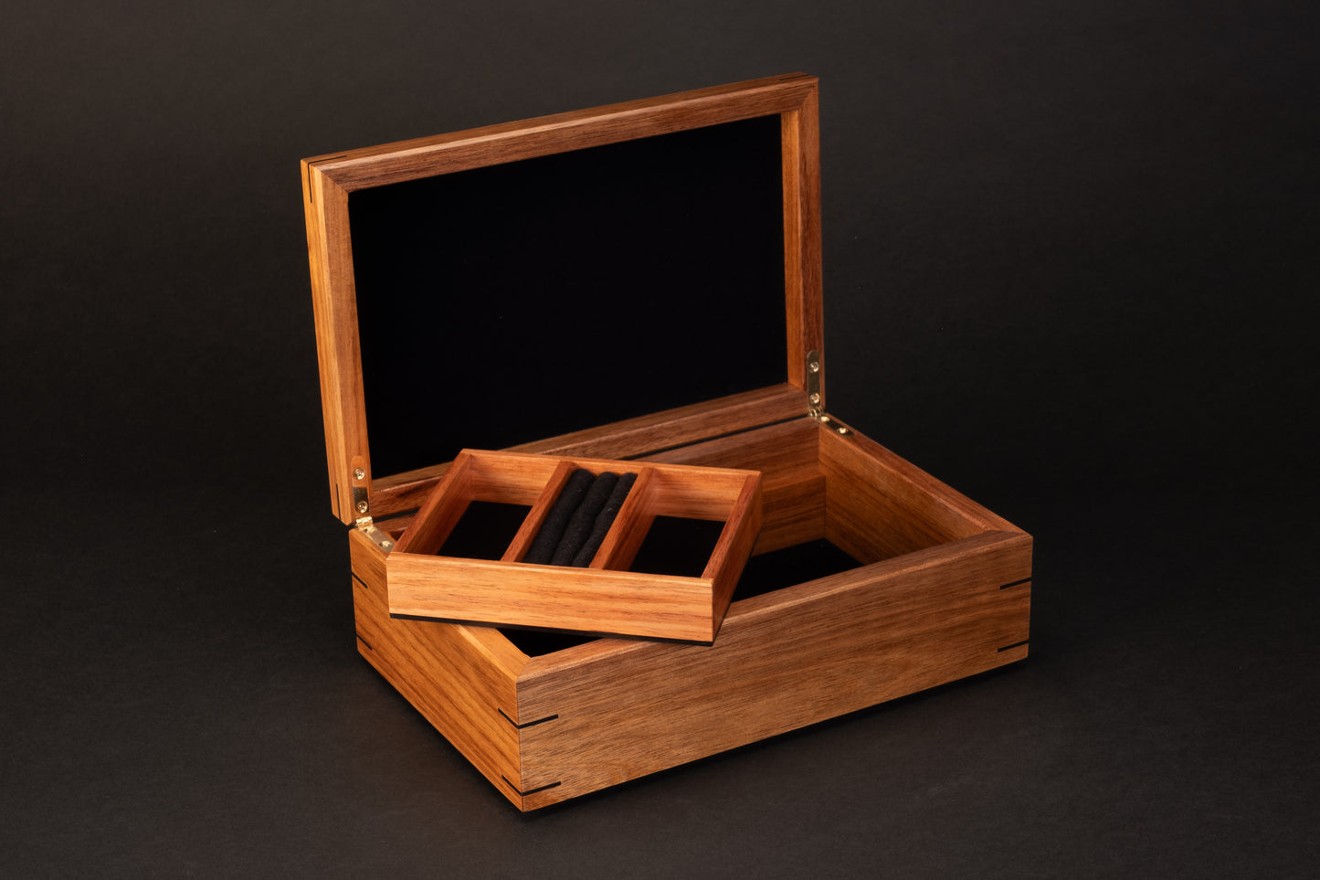 Step Lid Box - Tiger Myrtle - With insert tray