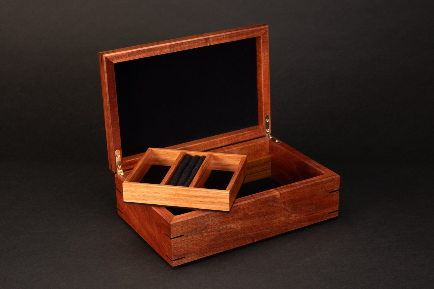 Step Lid Box - Musk Burl- With insert tray