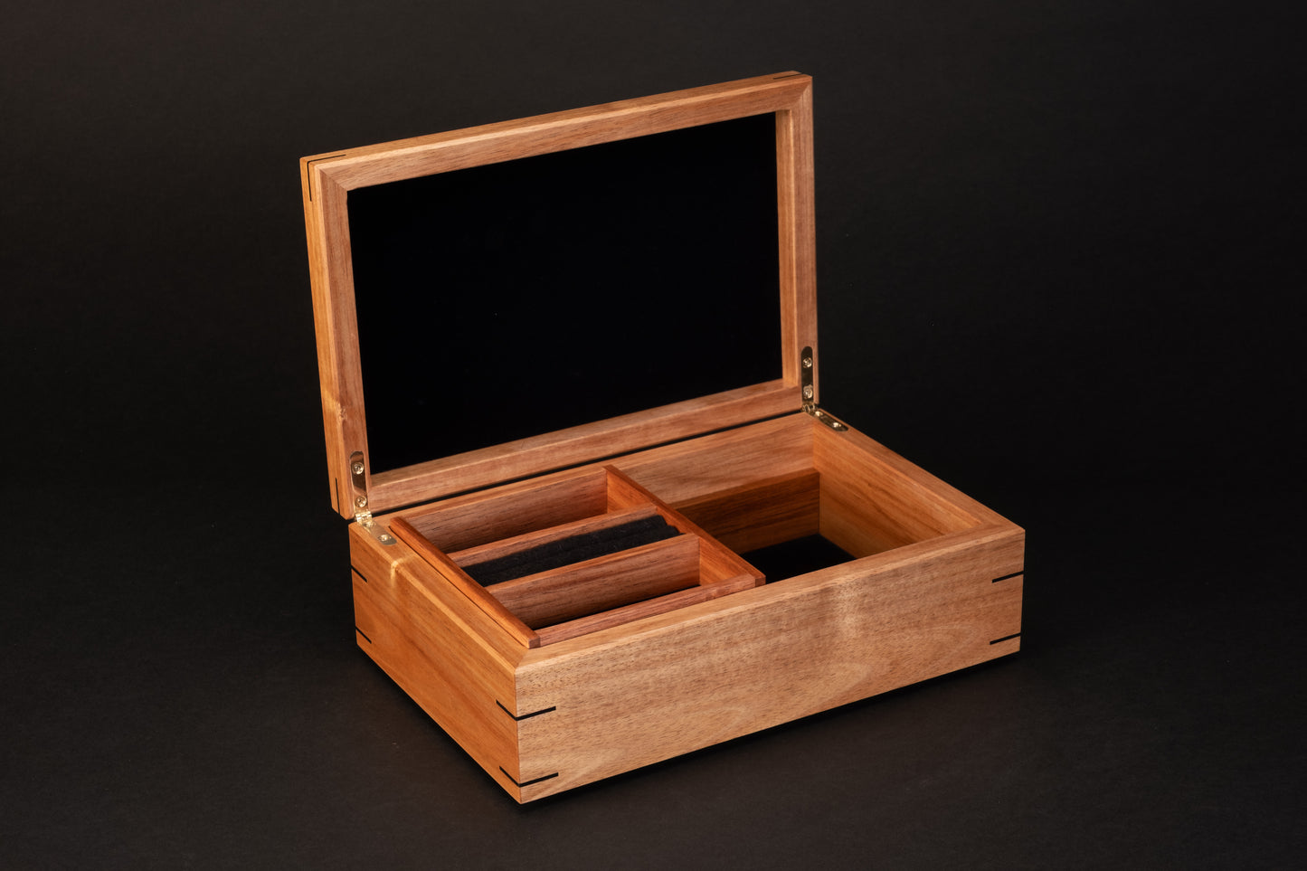 Step Lid Box - Quilted Blackwood- With insert tray