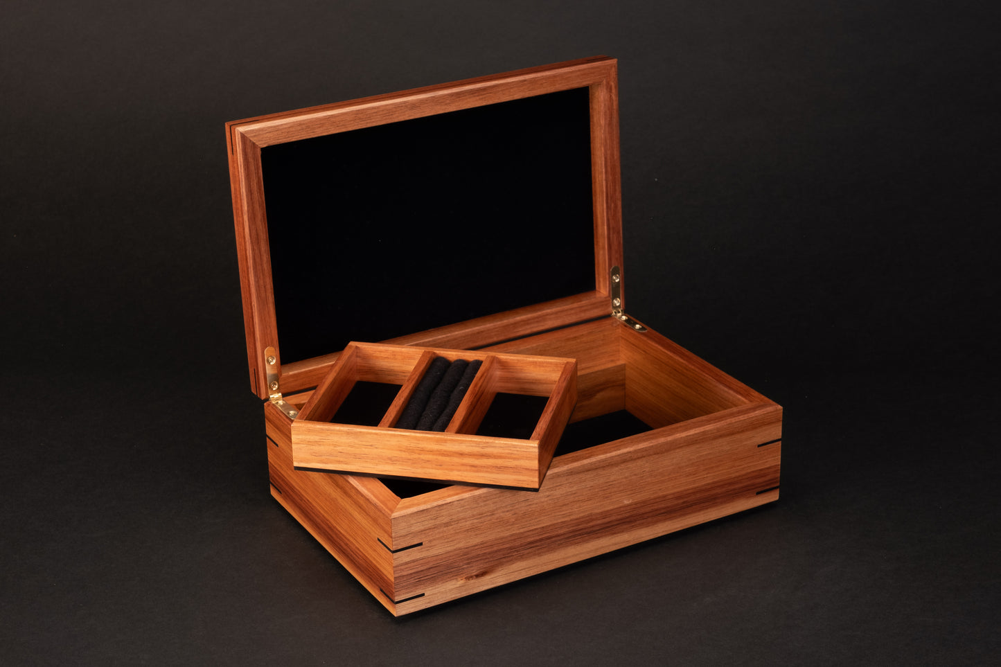 Step Lid Box - Myrtle Burl - With insert tray