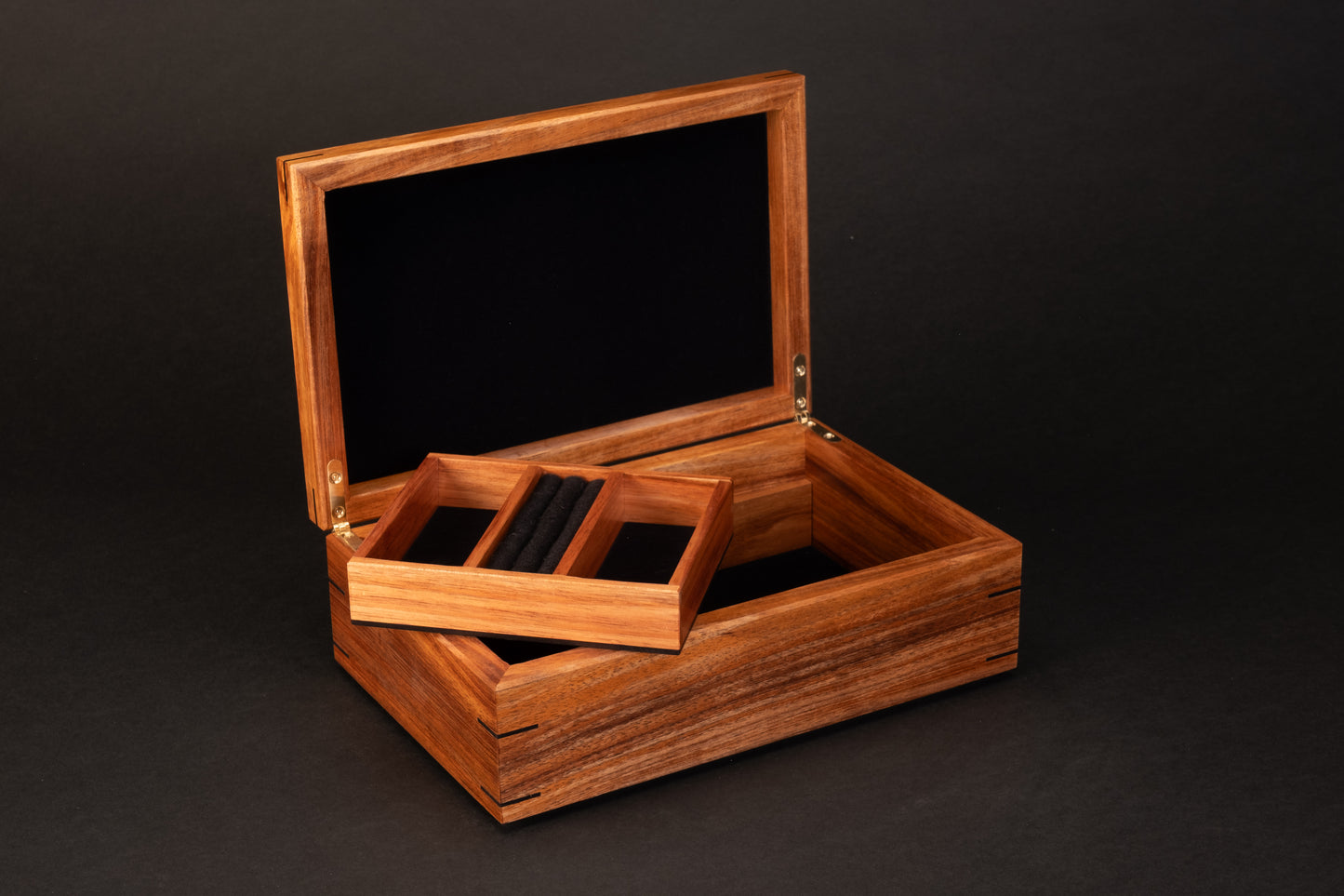 Step Lid Box - Tiger Myrtle - With insert tray