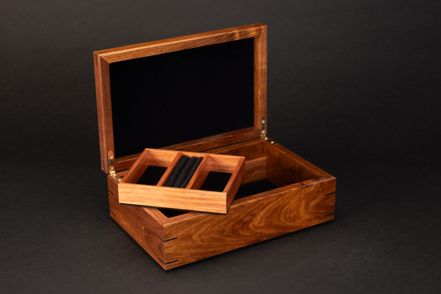 Step Lid Box - Tiger Myrtle - With insert tray