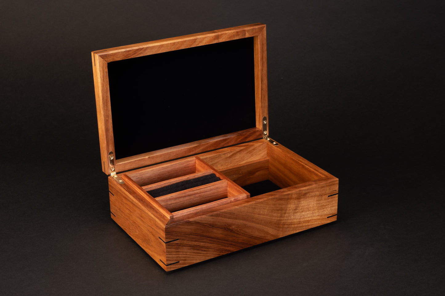 Step Lid Box - Queensland Walnut - With insert tray