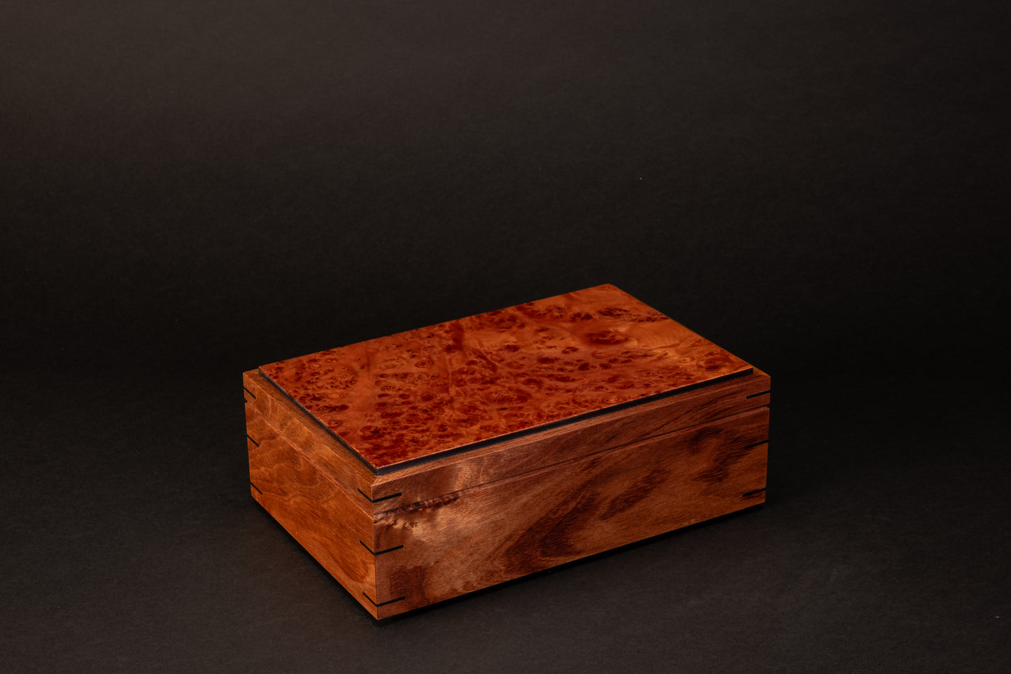 Step Lid Box - Burl Myrtle - With insert tray