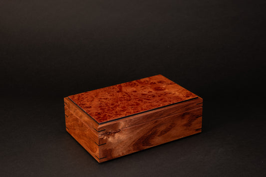 Step Lid Box - Burl Myrtle - With insert tray
