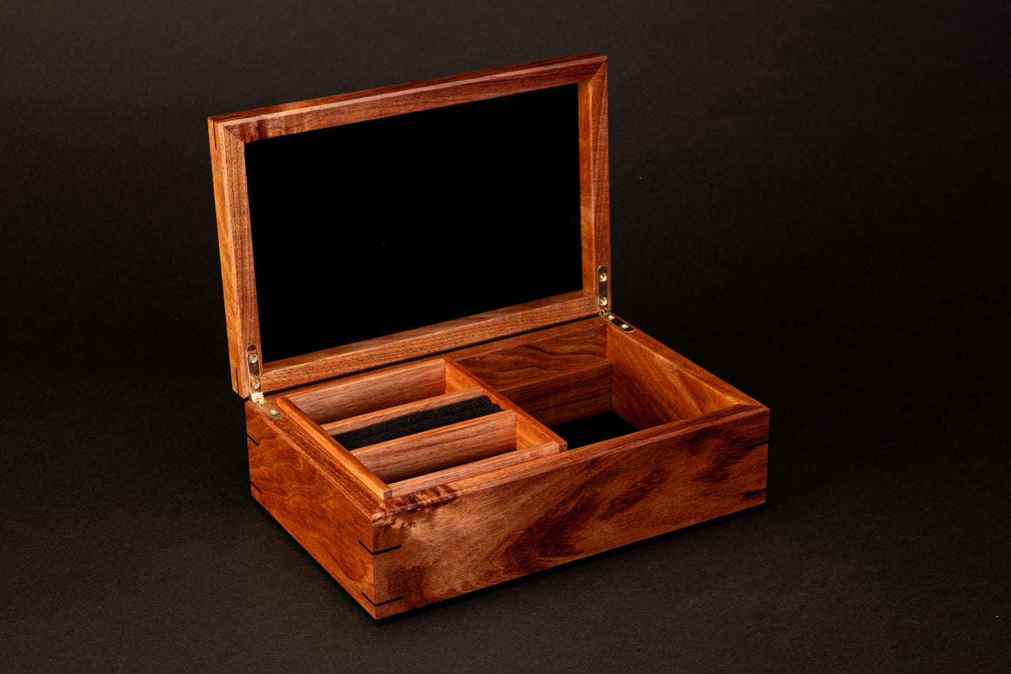 Step Lid Box - Burl Myrtle - With insert tray