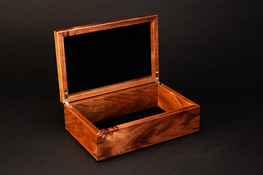 Step Lid Box - Burl Myrtle - (No insert Tray)