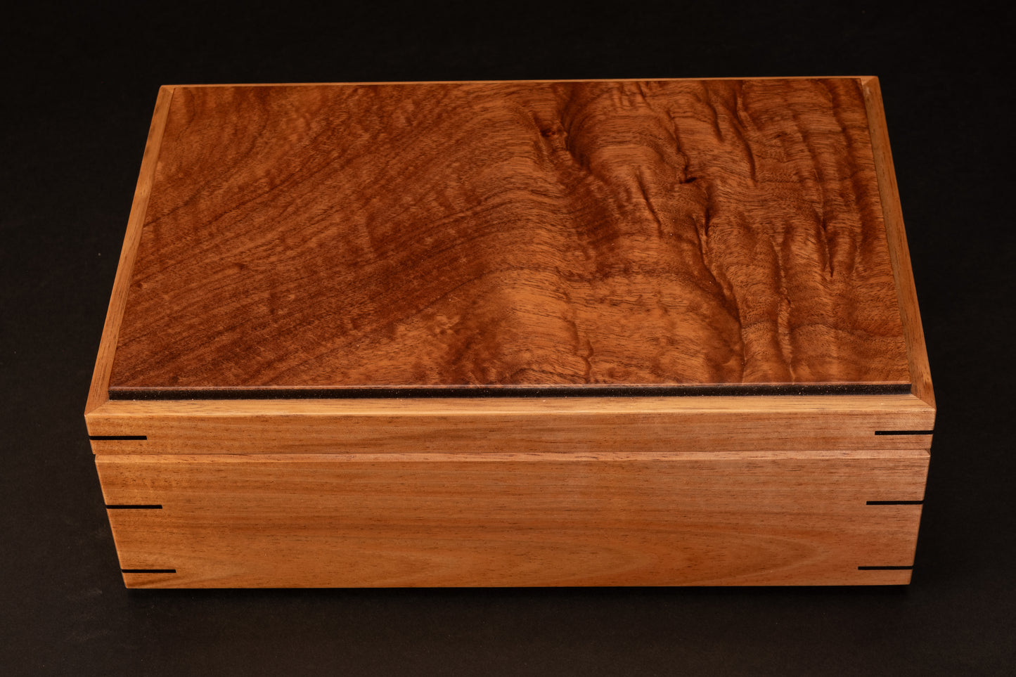 Step Lid Box - Quilted Blackwood- With insert tray