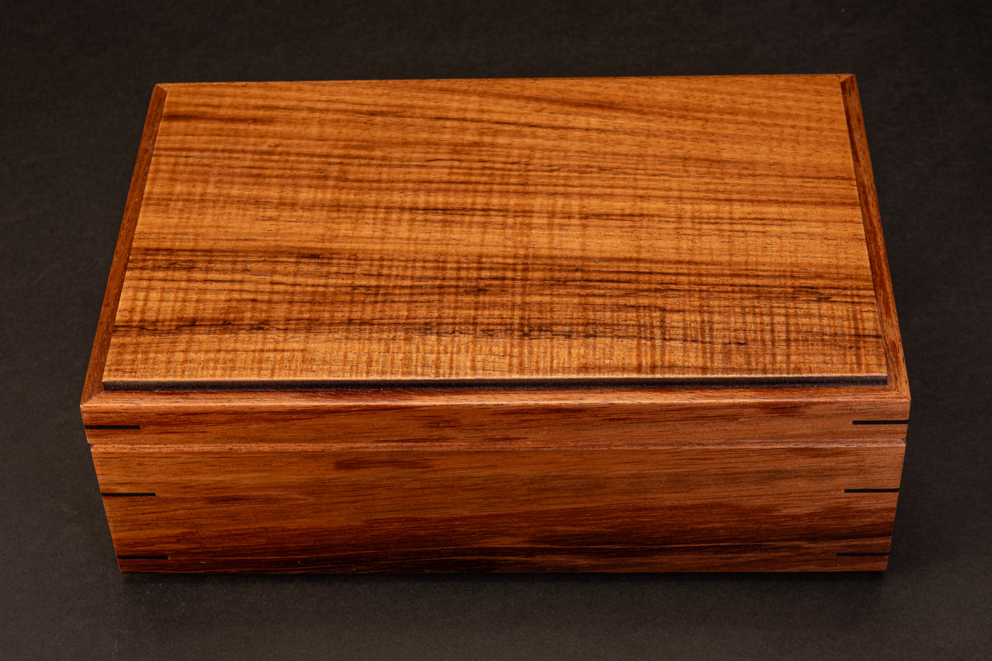 Step Lid Box - Fiddleback Blackwood- With insert tray