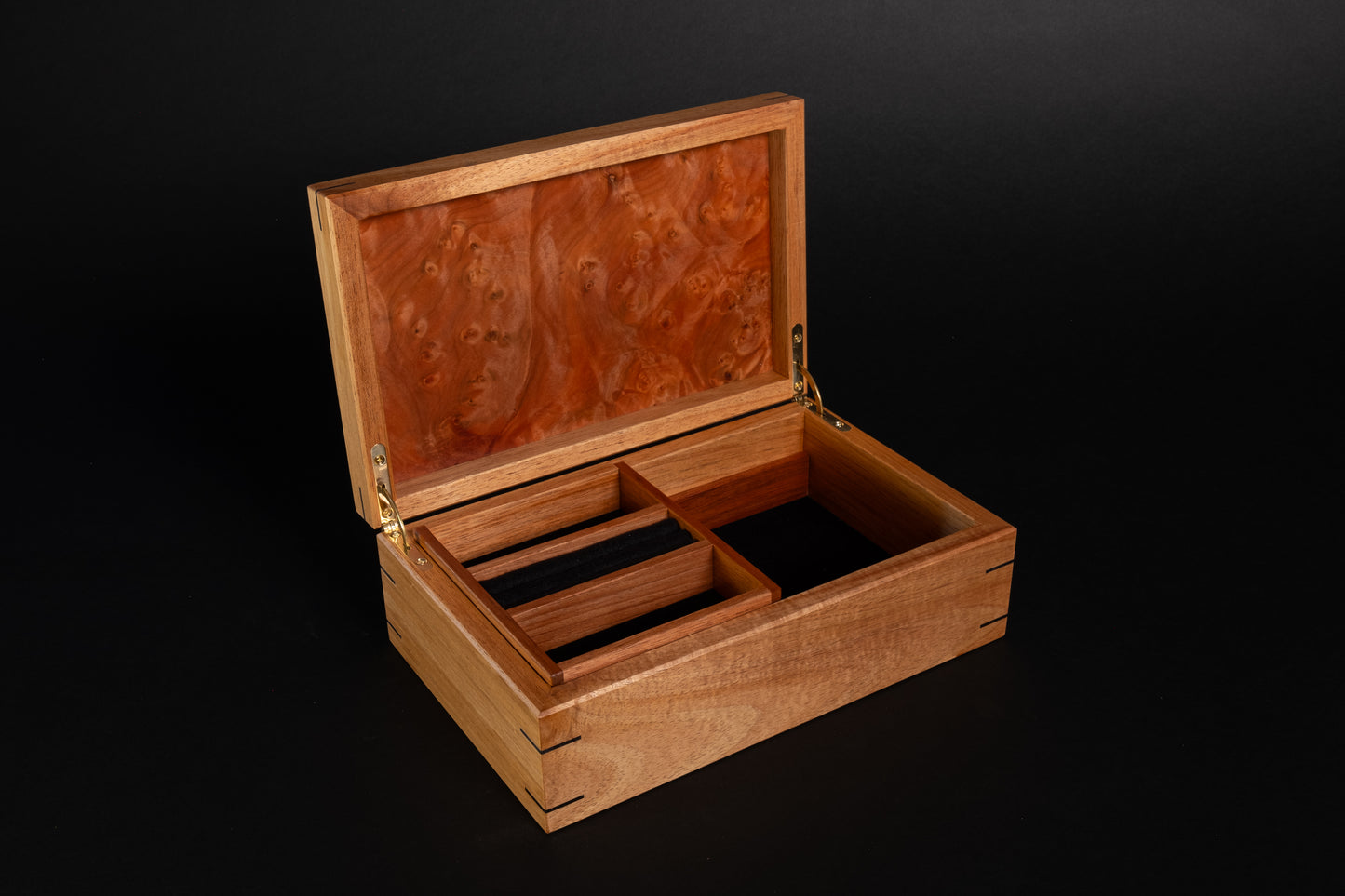 Classic Box with Tray -  Blackwood with Myrtle Burl