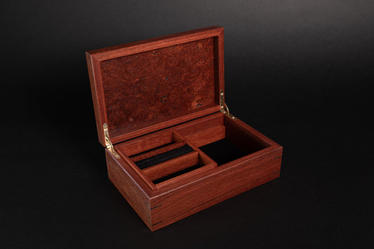 Classic Box with Tray -  Jarrah with Jarrah Burl