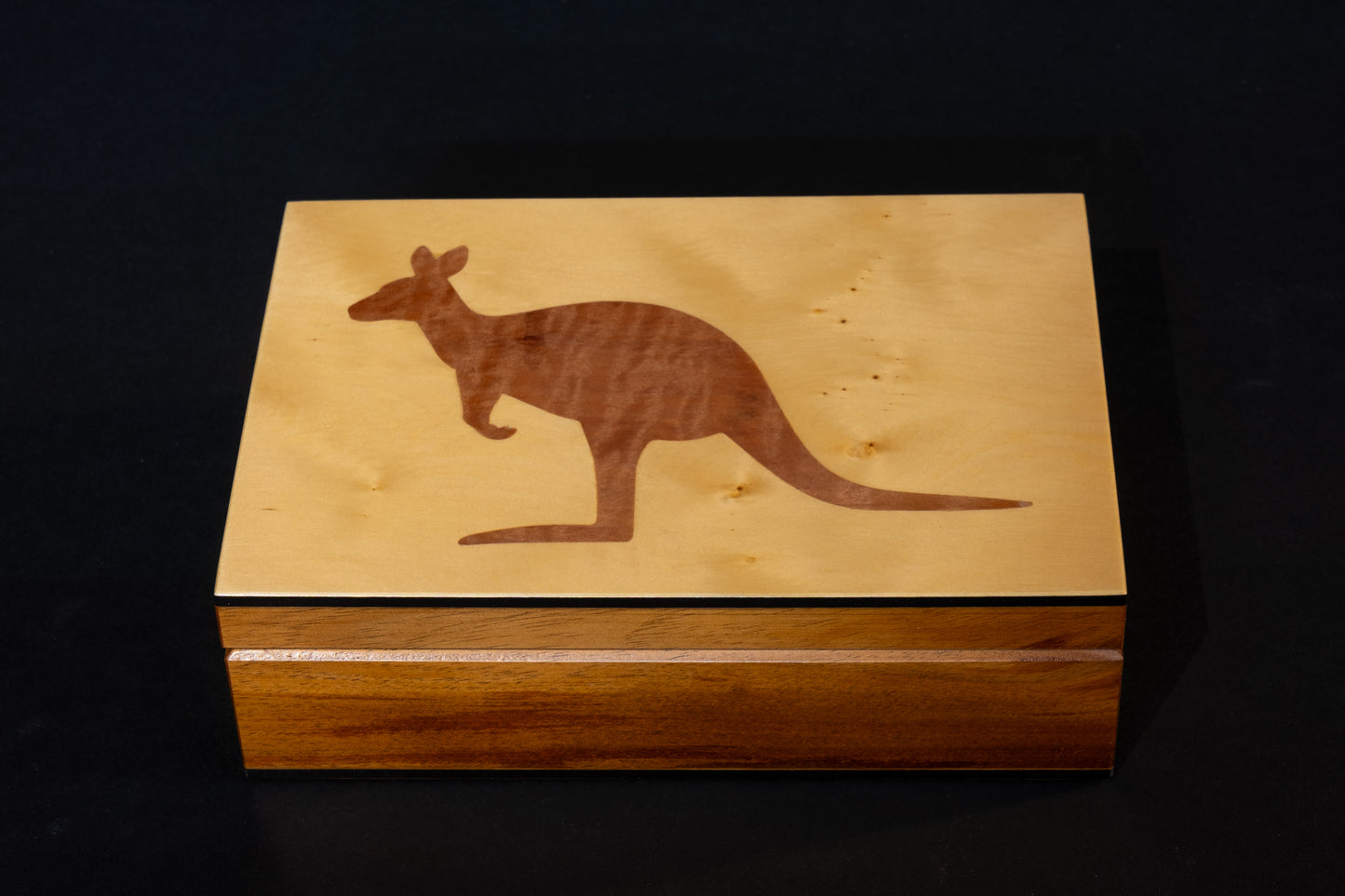 Huon Pine with inlayed Myrtle Kangaroo