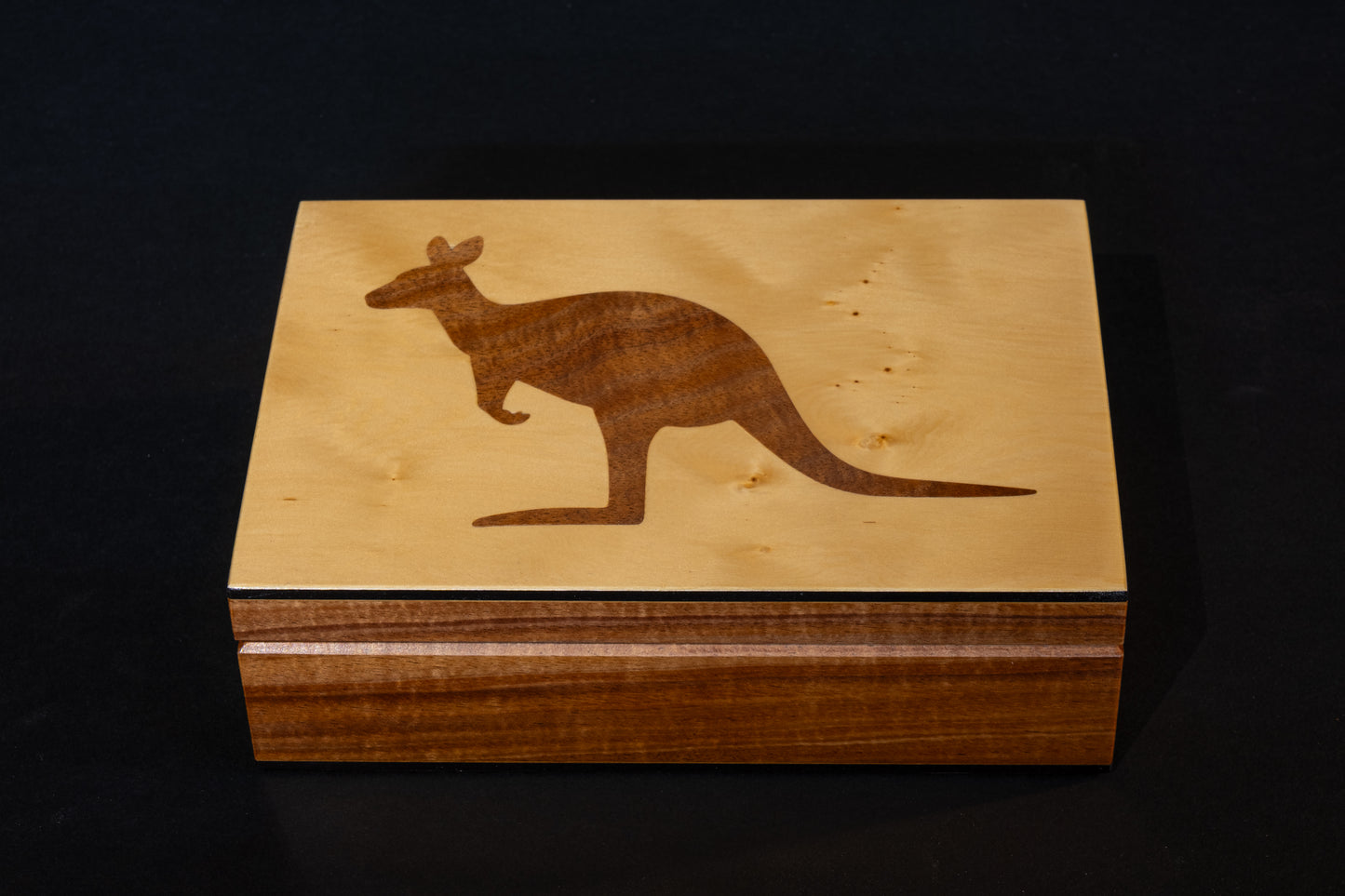 Huon Pine with inlayed Blackwood Kangaroo