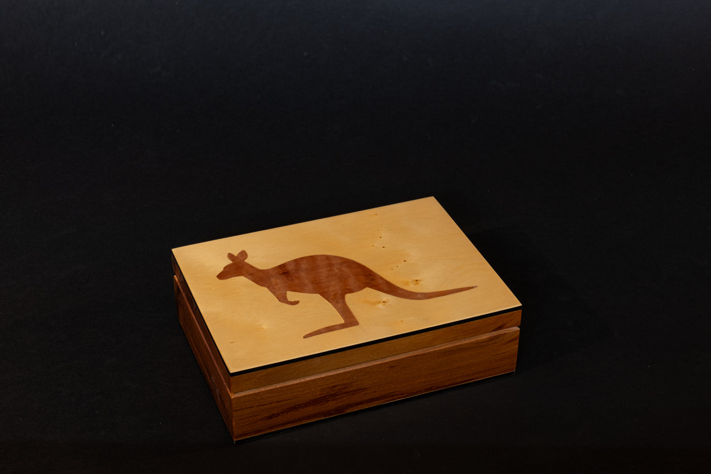Huon Pine with inlayed Myrtle Kangaroo