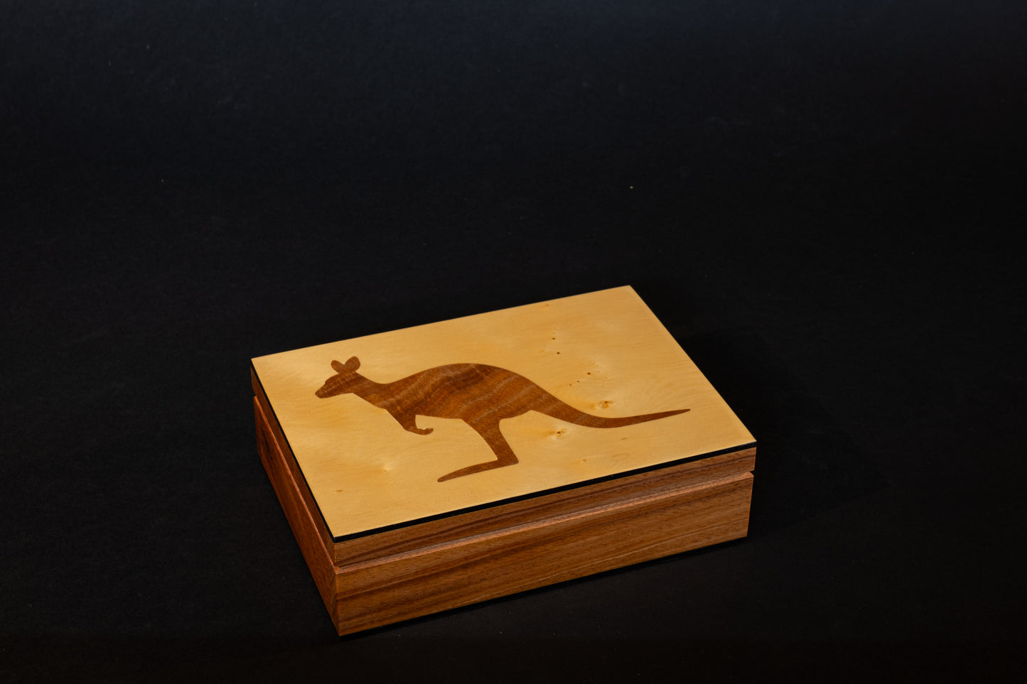 Huon Pine with inlayed Blackwood Kangaroo