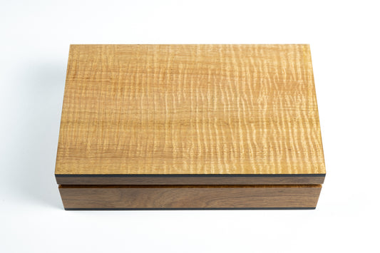 Boxiliary Box with Jewellery insert tray - Fiddleback Eucalypt
